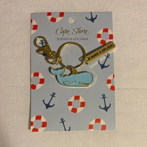 Cape Shore Whale Keychain with Gold Accents